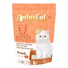 Aatas Cat Kofu Klump Premium Tofu Clumping Cat Litter Peach 6L ( 6pkt )