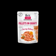 Brit Care Cat Filets In Gravy With Savory Salmon 85g