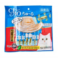 Ciao Chu ru Tuna Dried Bonito Mix with Added Vitamin and Green Tea Extract 14g x 20pcs (3 Packs)